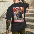 ソビエト・プロパガンダ オンワード・トゥ・ザ・ウェスト 第二次世界大戦 ヴィンテージポスター メンズTシャツ バックプリント 彼への贈り物