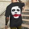 ダークナイトジョーカーの顔 ミニマリスト 象徴的なイメージ メンズTシャツ バックプリント 彼への贈り物