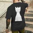 チェス、チェスの駒、ルーク、チェス愛好家、ギフト Chess メンズTシャツ バックプリント 彼への贈り物