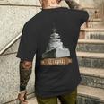 ドイツ戦艦ティルピッツ 第二次世界大戦海軍 メンズTシャツ バックプリント 彼への贈り物