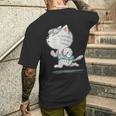 ネコ ねこ ランニング 子猫 ペット おもしろ 動物 ランナー イラスト メンズTシャツ バックプリント 彼への贈り物