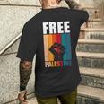 パレスチナ人のためのフリーパレスチナのレトロなビンテージデザイン 長袖tシャツ メンズTシャツ バックプリント 彼への贈り物