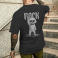 ビションフリーゼ ロックミュージック レトロ ヴィンテージ 犬好き メンズTシャツ バックプリント 彼への贈り物