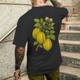 ビンテージ ボタニカル スターフルーツ 自然 アートプリント メンズTシャツ バックプリント 彼への贈り物