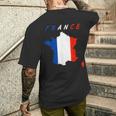 フランスの地図の中のフランス国旗tシャツ メンズTシャツ バックプリント 彼への贈り物