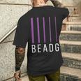 ベースギタリストギフト Beadg 5弦 メンズTシャツ バックプリント 彼への贈り物