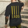 ベースプレーヤーギタリスト Eadg 4弦ベースギター メンズTシャツ バックプリント 彼への贈り物