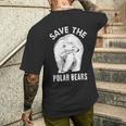 ホッキョクグマを救え 絶滅危惧種の北極動物 メンズTシャツ バックプリント 彼への贈り物