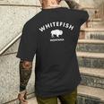 ホワイトフィッシュモンタナバッファロー-ビッグスカイカントリーバイソンアメリカ メンズTシャツ バックプリント 彼への贈り物