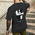 ボストンテリアハグ メンズTシャツ バックプリント 彼への贈り物