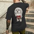 ムエタイキックボクシングチャンピオンとしてのマルチーズドッグ メンズTシャツ バックプリント 彼への贈り物
