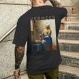 ヨハネス・フェルメール 芸術家のための芸術 ミルクメイド メンズTシャツ バックプリント 彼への贈り物