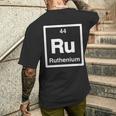 ルテニウム Ru 元素周期表 サイエンスギフト メンズTシャツ バックプリント 彼への贈り物