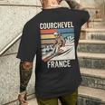 レトロ スキー クールシュベル フランス フランス スキー リゾート 楽しい メンズTシャツ バックプリント 彼への贈り物