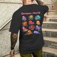 世界のタコ 海の動物 タコ好き 海洋生物 メンズTシャツ バックプリント 彼への贈り物