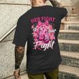 乳がん Her Fight Is Our Fight 乳がんグローブ メンズTシャツ バックプリント 彼への贈り物