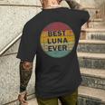 名前入り Luna I Love Luna レトロ ビンテージスタイル メンズTシャツ バックプリント 彼への贈り物