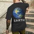 太陽系 第3惑星 地球 宇宙 メンズTシャツ バックプリント 彼への贈り物