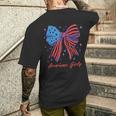 愛国的な弓 アメリカンガーリーシャツ 星条旗アート メンズTシャツ バックプリント 彼への贈り物