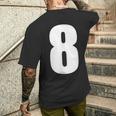 数字 8 数字 8 プレーン 白 数字 メンズTシャツ バックプリント 彼への贈り物