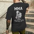 犬のmmaファイター フリーファイティングピットブル メンズTシャツ バックプリント 彼への贈り物