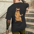 猫エアギター メンズTシャツ バックプリント 彼への贈り物