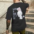 疑わしいとき おなら 出す おもしろい おなら かわいい ウサギ おなら メンズTシャツ バックプリント 彼への贈り物