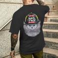 白いペルシャ猫 ねこ 消防士 メンズTシャツ バックプリント 彼への贈り物