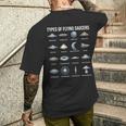 空飛ぶ円盤の種類 Ufo 宇宙人 宇宙好き メンズTシャツ バックプリント 彼への贈り物