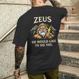 面白いゼウス・ミーム-古代ギリシャの神-ギリシャ神話 メンズTシャツ バックプリント 彼への贈り物