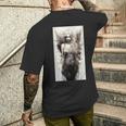 黒と白の天使 クラシックヴィンテージアート メンズTシャツ バックプリント 彼への贈り物