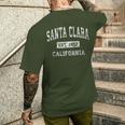 Santa Clara California Ca ビンテージ 確立されたスポーツデザイン メンズTシャツ バックプリント 彼への贈り物