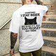 Black Cat Sometimes I Stay Inside Because It's Too Peopley Men's T-shirt Back Print Gifts for Him