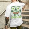 Bruh Green Face Eggs And Bacon Ham 朝食 聖パトリックズ メンズTシャツ バックプリント 彼への贈り物