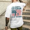 My Favorite Veteran Is My Grandpa Veterans Day Military Papa Men's T-shirt Back Print Gifts for Him