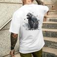 Gorilla Lover アートワーク 鳥 動物 モチーフ ゴリラ メンズTシャツ バックプリント 彼への贈り物