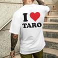 I Heart Taro 名 I Love パーソナライズ メンズTシャツ バックプリント 彼への贈り物