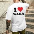I Heart Waka ファーストネーム I Love パーソナライズ メンズTシャツ バックプリント 彼への贈り物