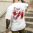 I'm Ok シャツ 血まみれ シャツ 手 血のはね 血 ステンド メンズTシャツ バックプリント 彼への贈り物