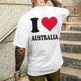 I Love Australia メンズTシャツ バックプリント 彼への贈り物