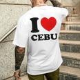 I Love Cebu フィリピン フィリピン人 メンズTシャツ バックプリント 彼への贈り物