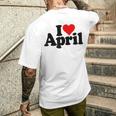 I Love Heart April Nameon A メンズTシャツ バックプリント 彼への贈り物