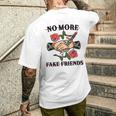 No More Fake Friends 伝統的なタトゥーインク オールドスクール エッジー メンズTシャツ バックプリント 彼への贈り物
