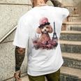 かわいい フランス パリ エッフェル塔 トイプードル パリジャンプードル 長袖tシャツ メンズTシャツ バックプリント 彼への贈り物
