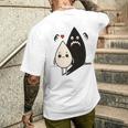 かわいい影モンスター コントラスト イラスト 長袖tシャツ メンズTシャツ バックプリント 彼への贈り物