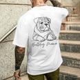 イングリッシュブルドッグ ママ ブルドッグ ママ キュート ラインアート 犬 アーティスティック メンズTシャツ バックプリント 彼への贈り物