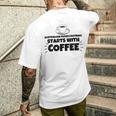 オーストラリアのルールフットボールはコーヒーから始まる メンズTシャツ バックプリント 彼への贈り物