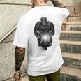 ゴリラ 動物 バイク ヘルメット メンズTシャツ バックプリント 彼への贈り物