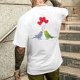 セキセイインコ、面白い鳥、楽しい、セキセイインコ メンズTシャツ バックプリント 彼への贈り物