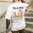 タリン エストニア 中世 旧市街 ヴィンテージ レトロ エストニア メンズTシャツ バックプリント 彼への贈り物